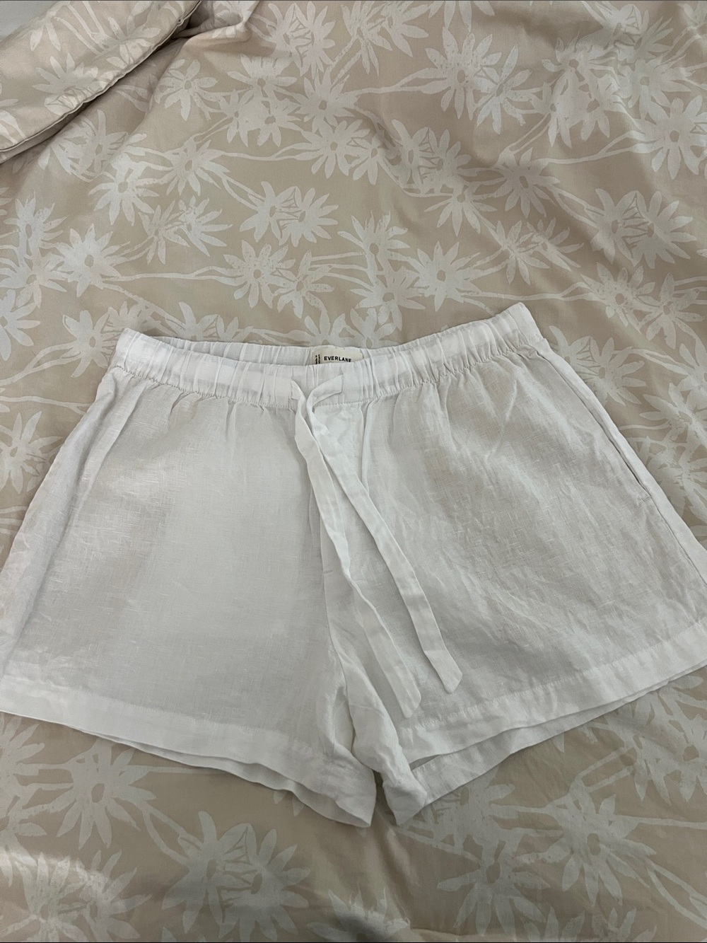 Everlane The Drawstring Boxer Short in Linen White Medium